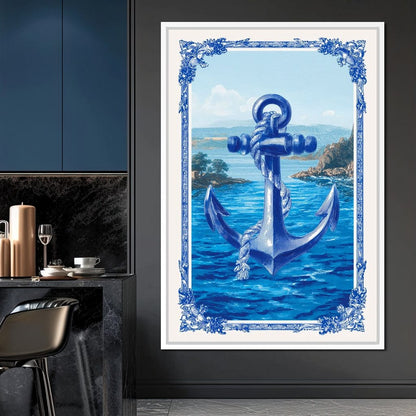 Tropical Ship Anchor Canvas Wall Art