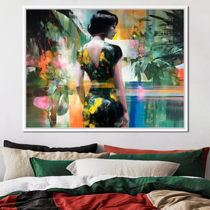 Tropical Garden Muse Portrait Canvas Wall Art