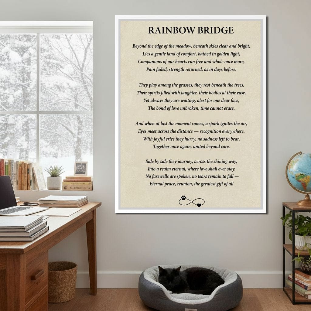 Rainbow Bridge Poem Canvas Wall Art