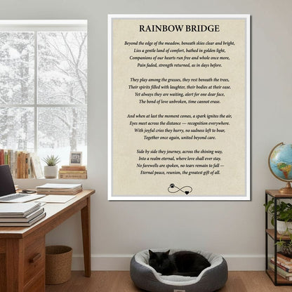 Rainbow Bridge Poem Canvas Wall Art