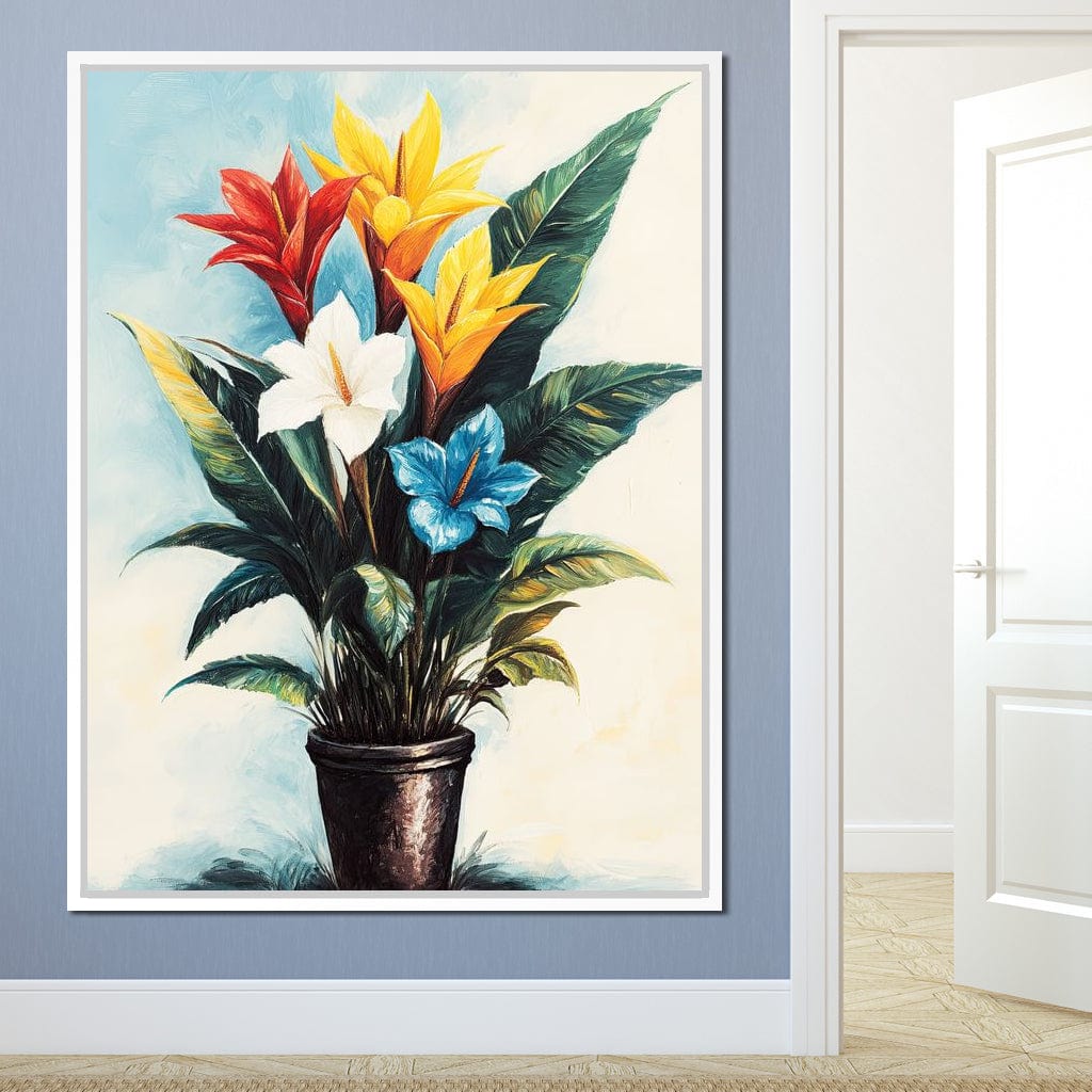 Tropical Bloom Flowers Canvas Wall Art