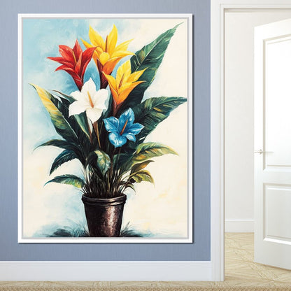 Tropical Bloom Flowers Canvas Wall Art
