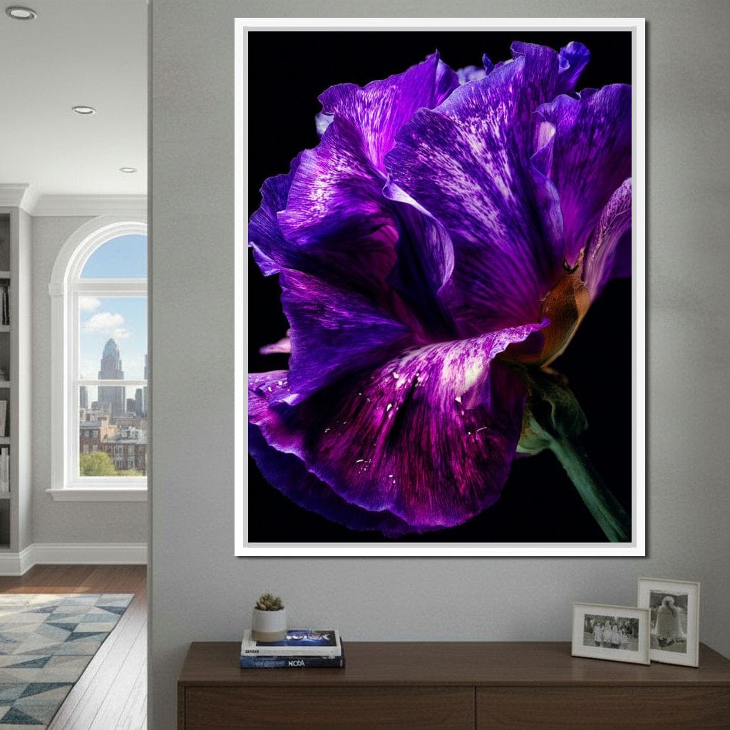 Violet Petal Radiance Macro Canvas Wall Art