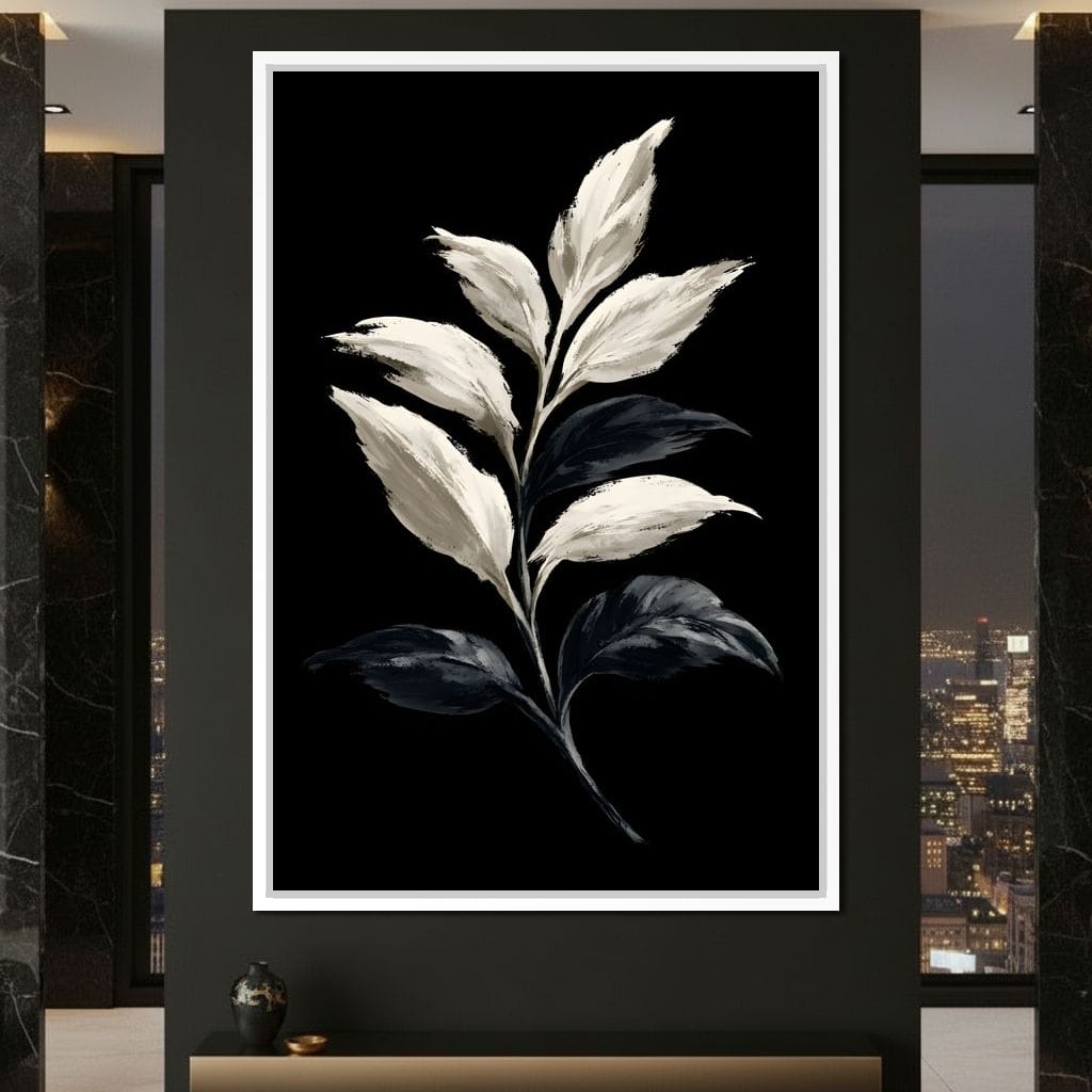 Silent Presence of Pale Leaves Canvas Wall Art