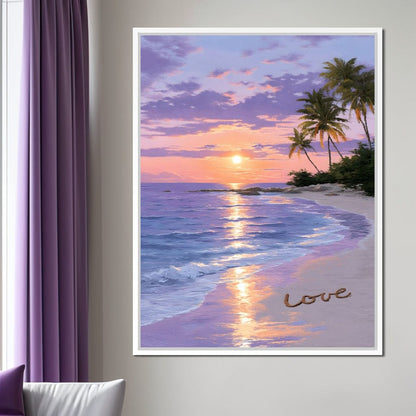 Tropical Dusk Serenity Love Canvas Wall Art