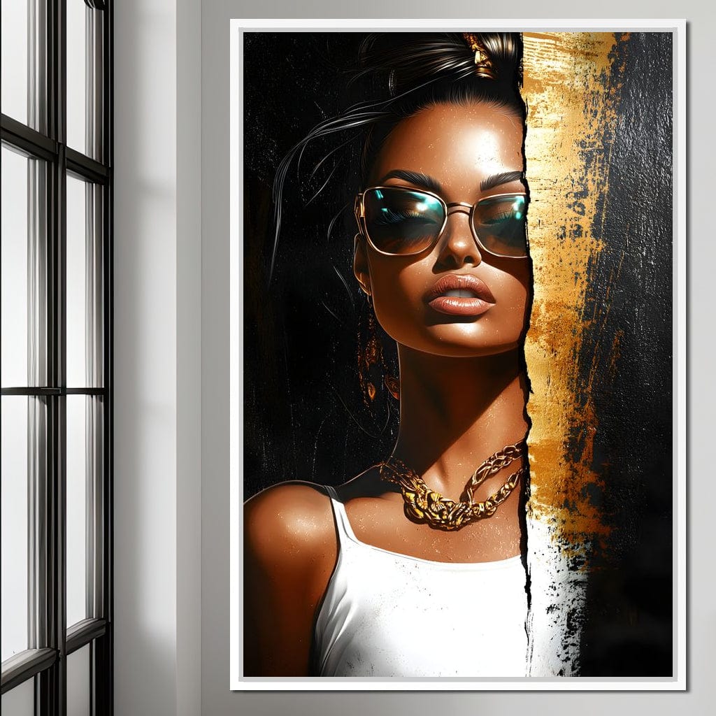 Golden Radiance Encounter Canvas Wall Art