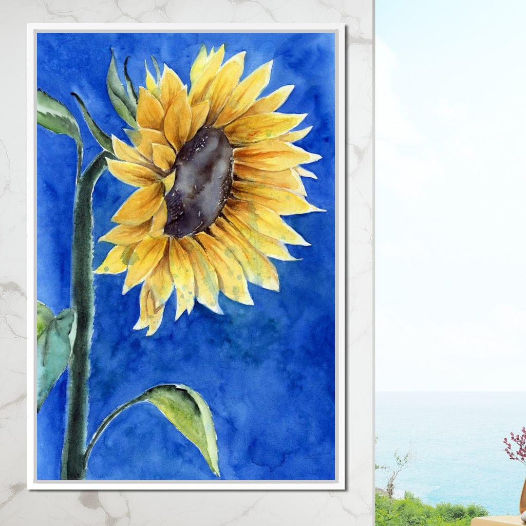 Watercolor Sunflower Canvas Wall Art