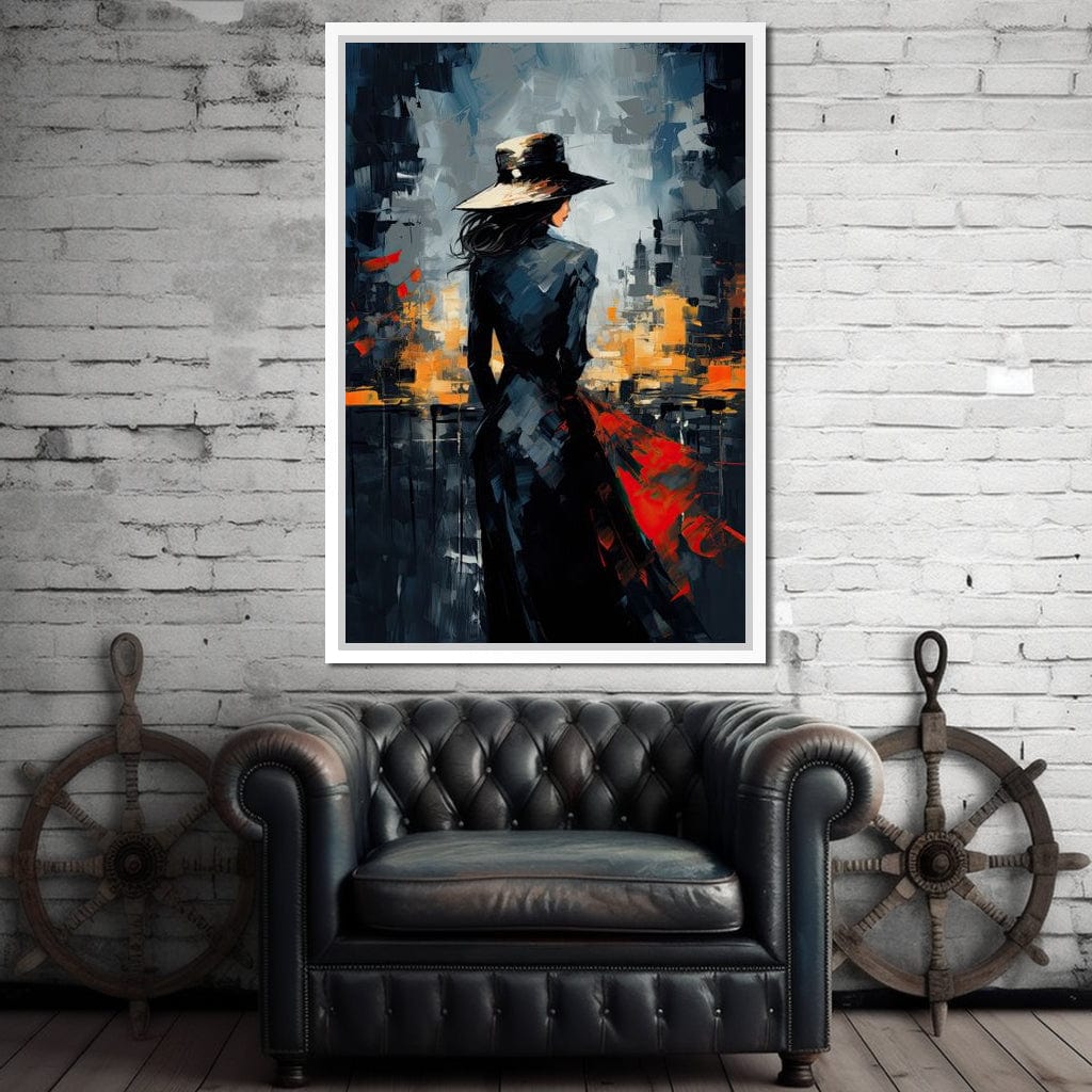 Dusk Enigma in Monochrome Canvas Wall Art