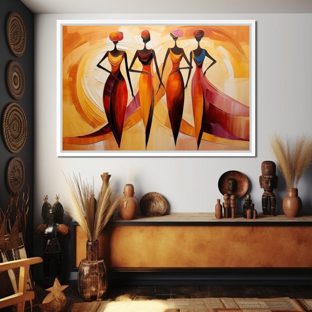 Golden Maroon Elegance Canvas Wall Art