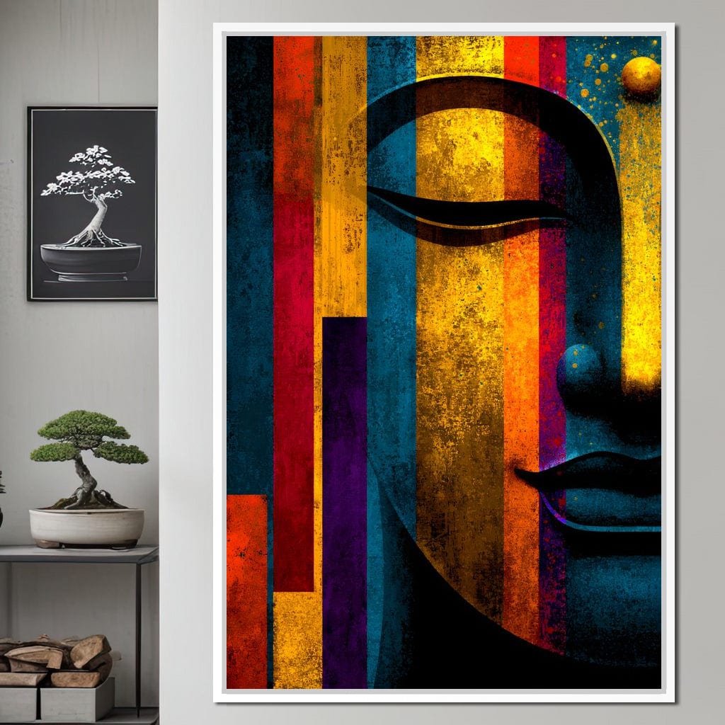 Radiant Stripes of Tranquil Face Canvas Wall Art