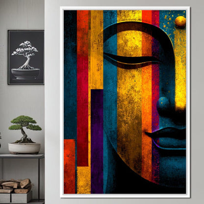 Radiant Stripes of Tranquil Face Canvas Wall Art