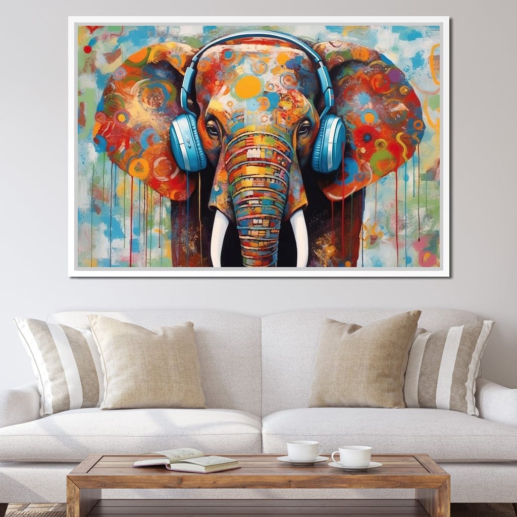 Elephant's Echoing Melody Canvas Wall Art