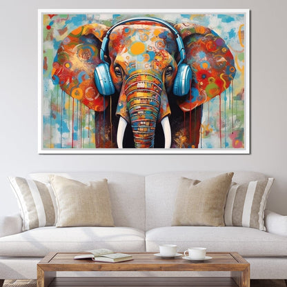 Elephant's Echoing Melody Canvas Wall Art