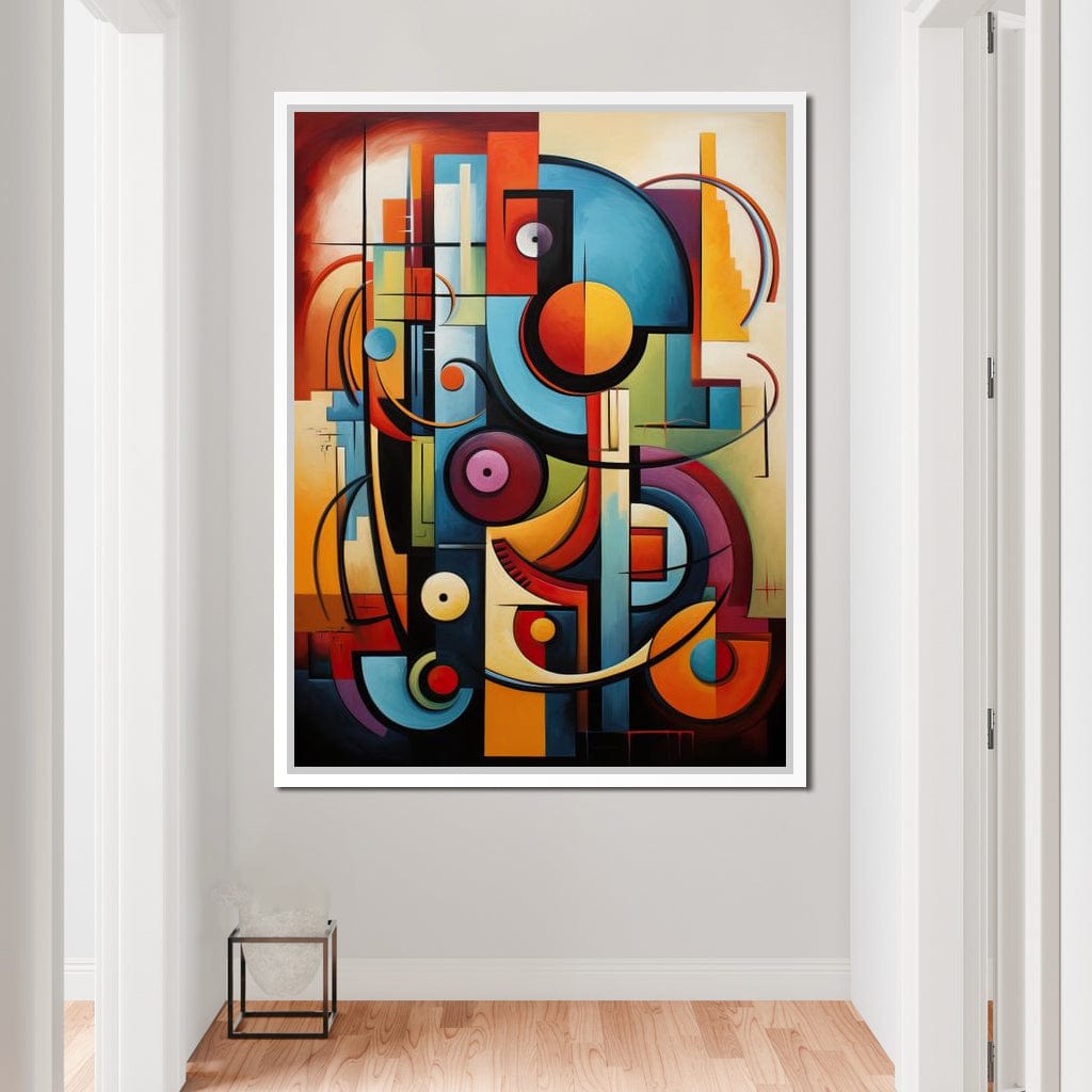 Mosaic of Colorful Cubism Canvas Wall Art