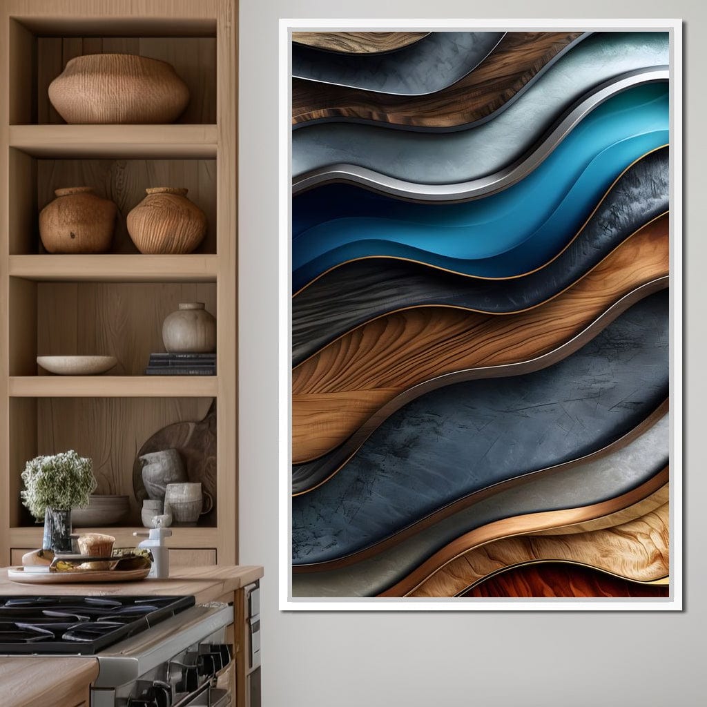 Colorful Wooden Waves 001 Canvas Wall Art