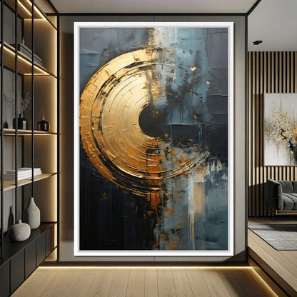 Abyssal Echoes in Gold Canvas Wall Art