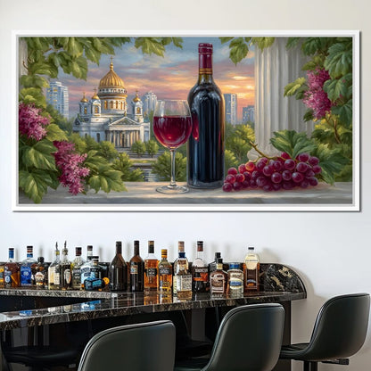 Gilded Reflections Vineyard Balcony Canvas Wall Art