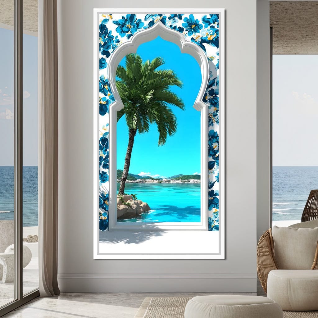 Tropical Window to Tranquility Canvas Wall Art