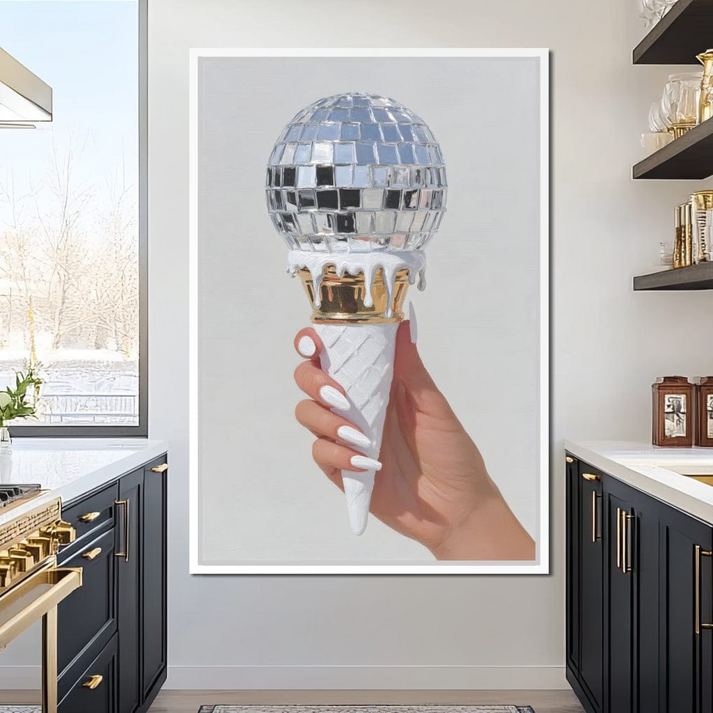 Melting Disco Cone Pop Canvas Wall Art
