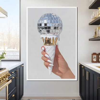Melting Disco Cone Pop Canvas Wall Art