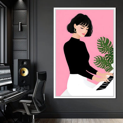 Melody on Rose Studio Keys Canvas Wall Art