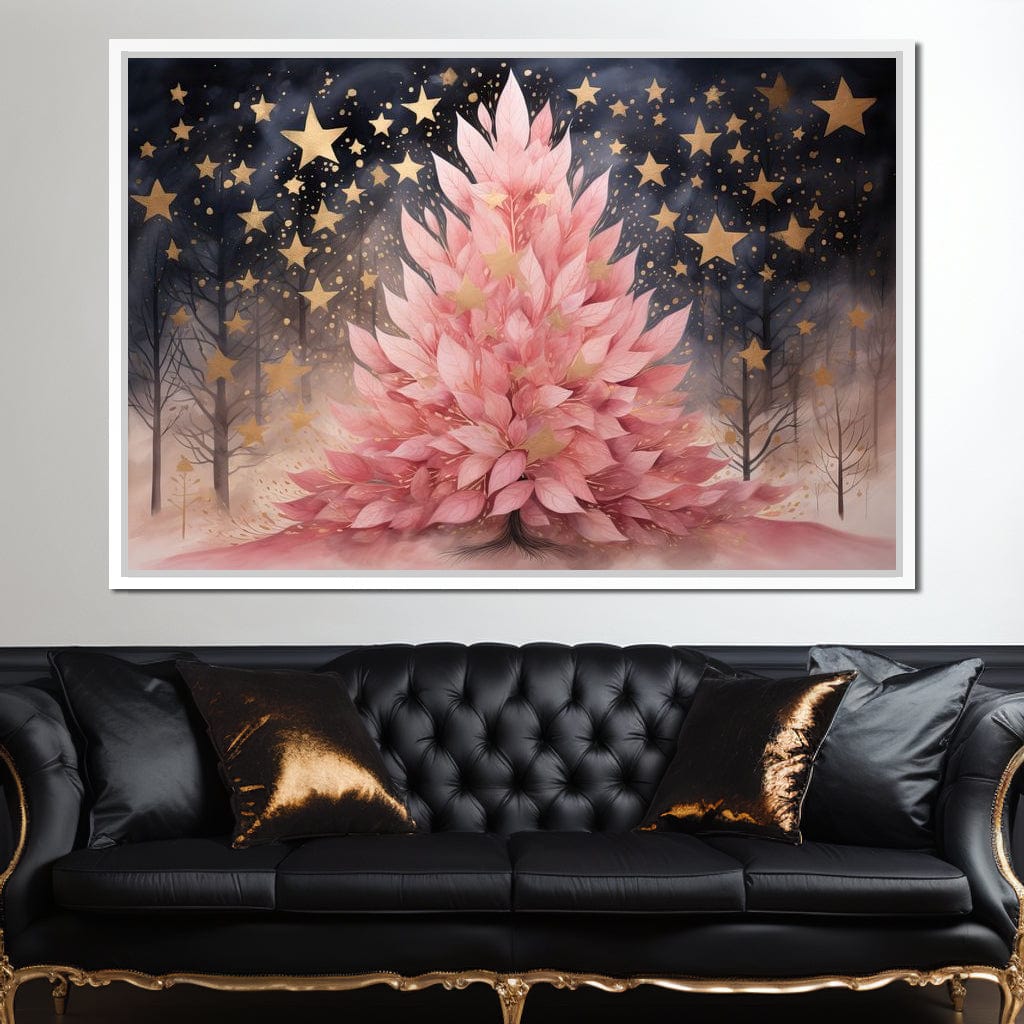 Pink Pine Tree Canvas Wall Art