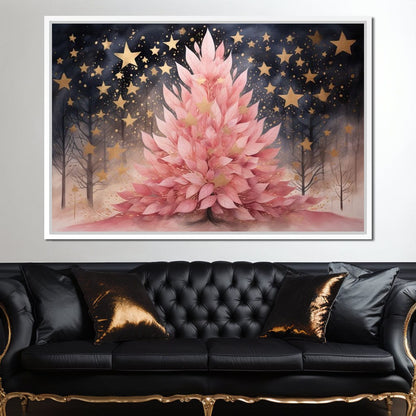 Pink Pine Tree Canvas Wall Art