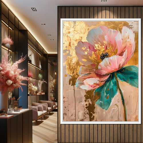 Modern Pink Flower Canvas Wall Art