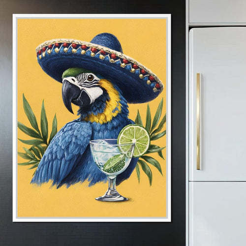 Parrot Margarita Fiesta Tropical Canvas Wall Art