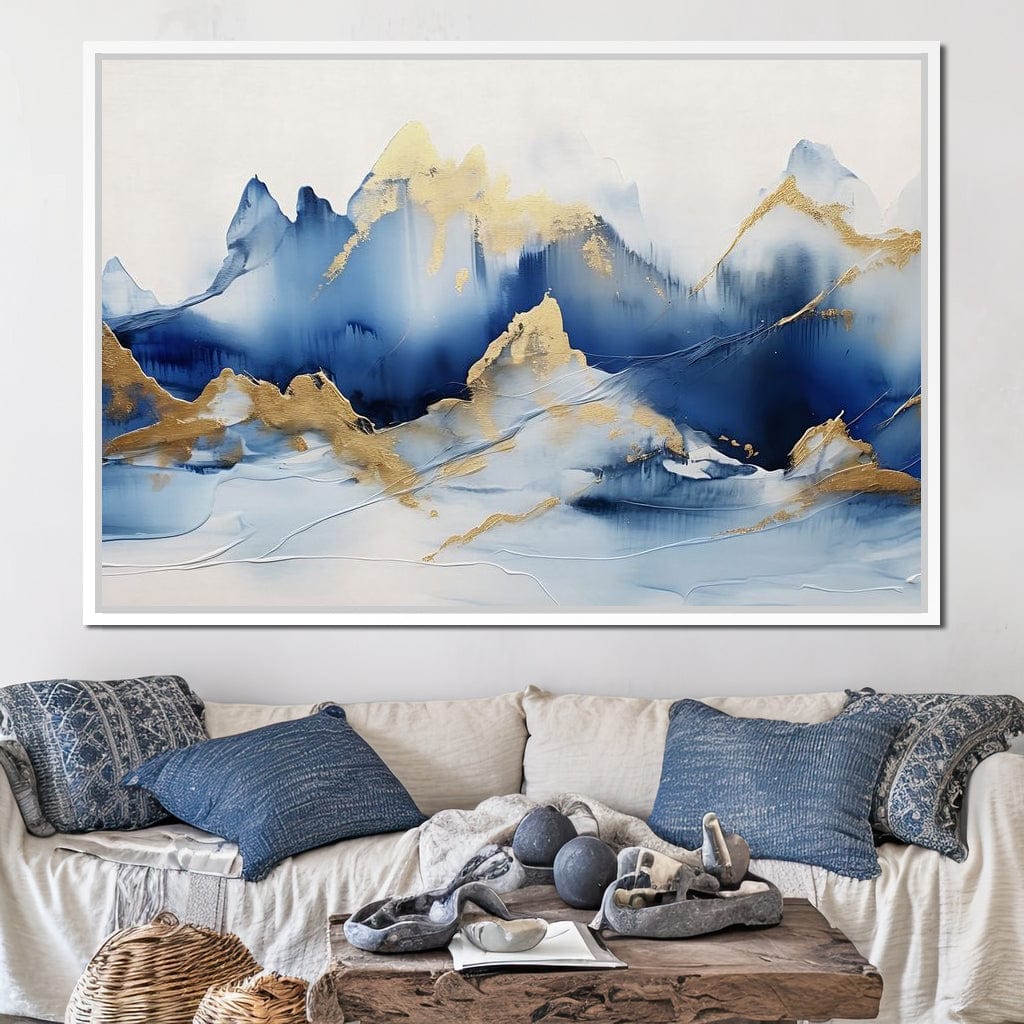 Golden Sapphire Alpine Peaks Canvas Wall Art
