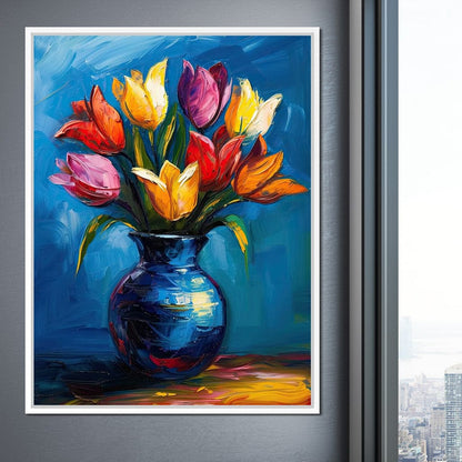 Tulips Flowers Bouquet Canvas Wall Art