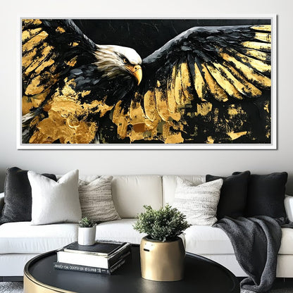 American Eagle in Gold & Black Canvas Wall Art