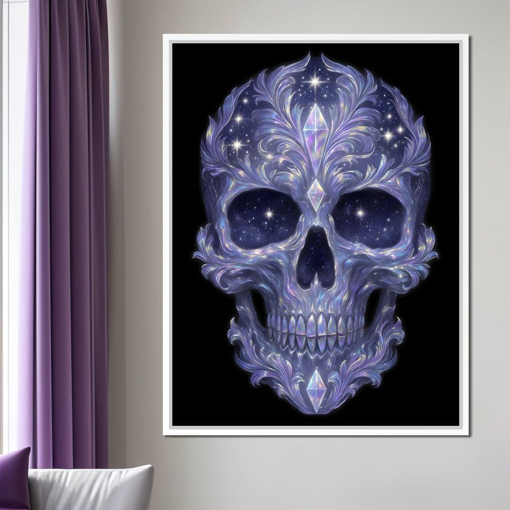 Galactic Crystal Skull Nebula Canvas Wall Art