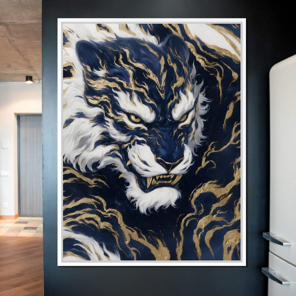 Majestic Midnight Gold Tiger Canvas Wall Art
