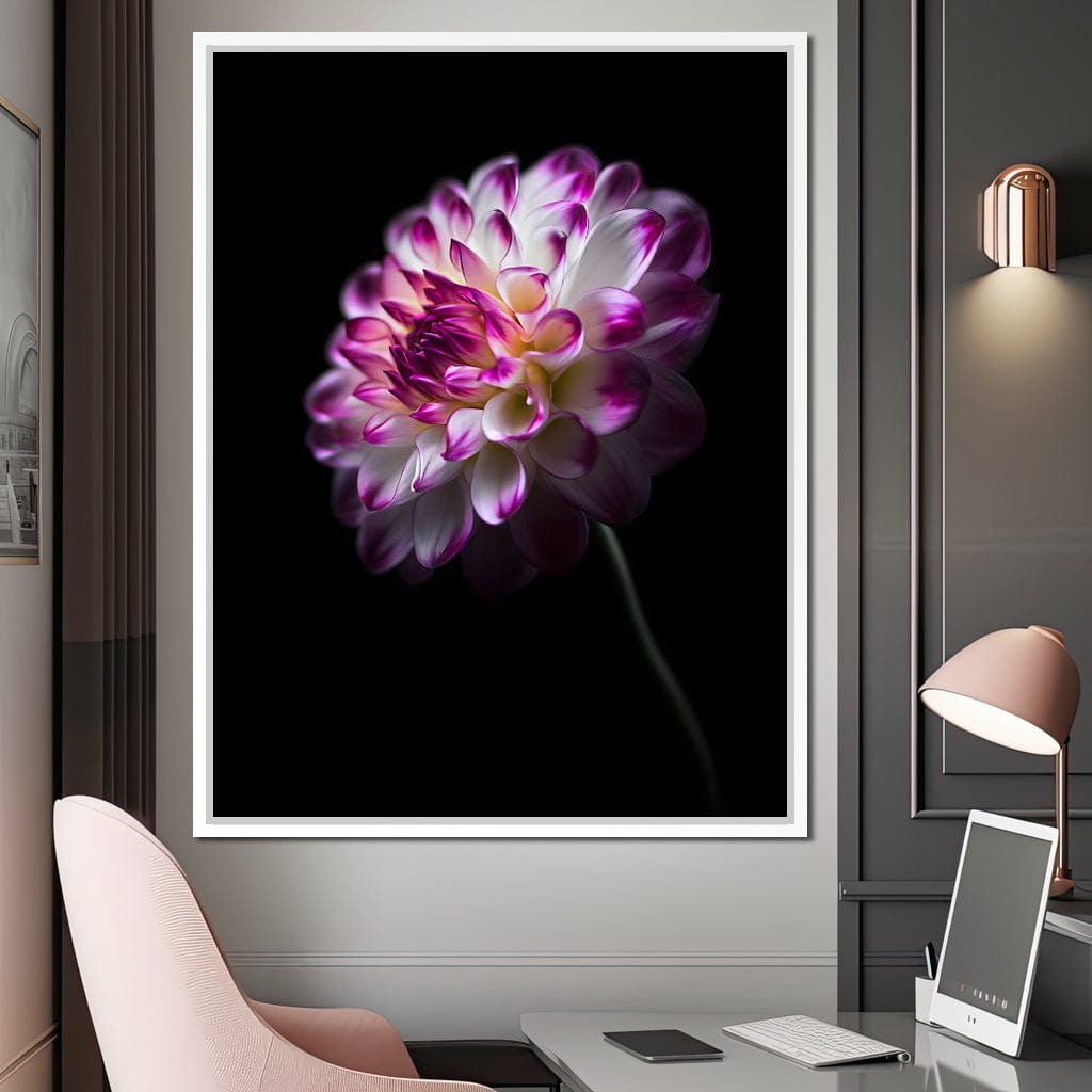 Radiant Orchid Dahlia Nocturne Canvas Wall Art