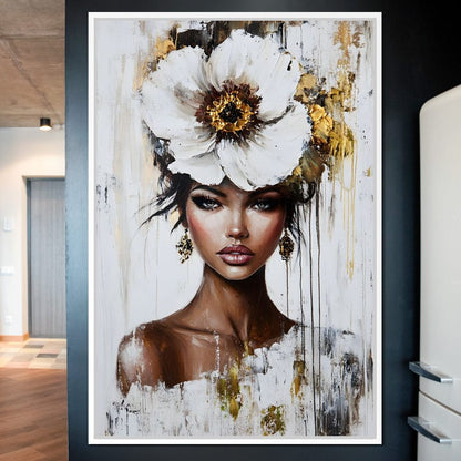 Golden Petal Elegance Canvas Wall Art