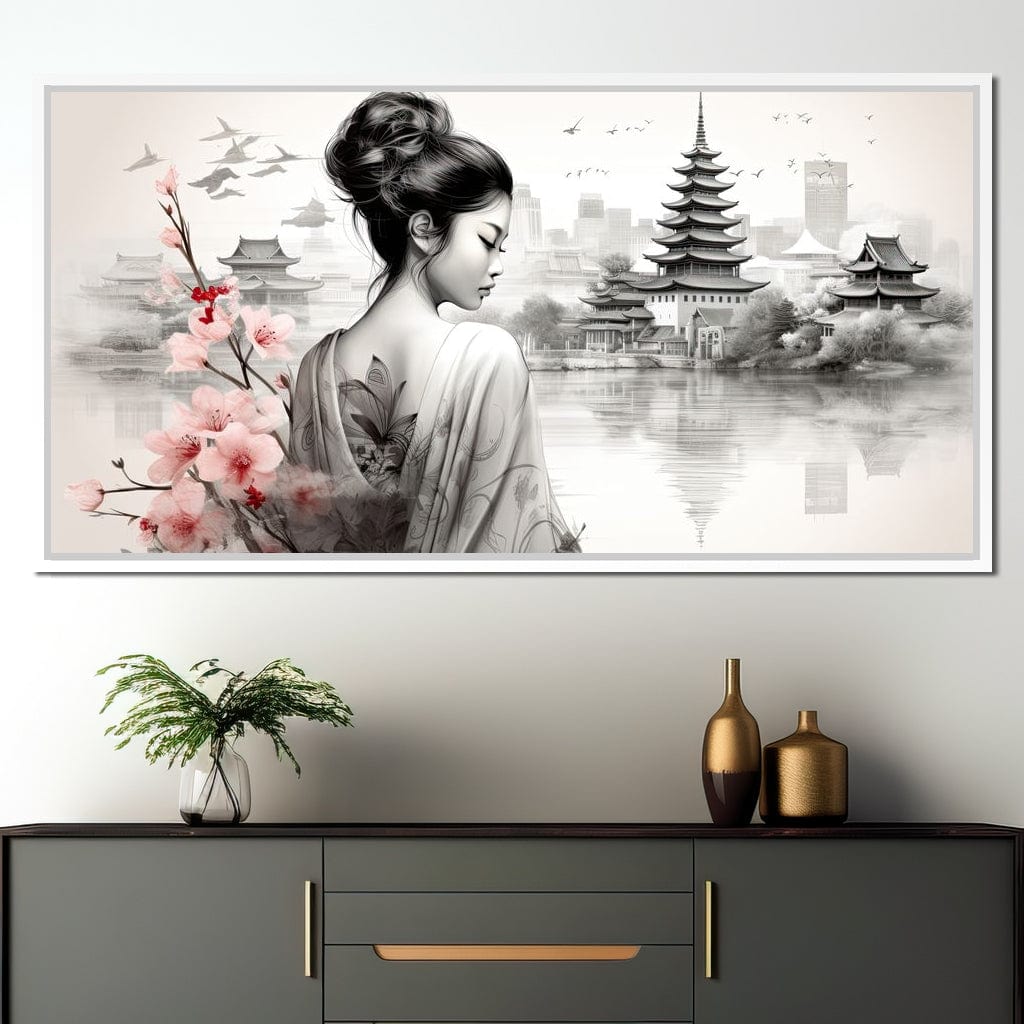 Ethereal Geisha Serenity Canvas Wall Art