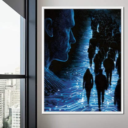 The Collective Walk of Digital Ghosts Canvas Wall Art