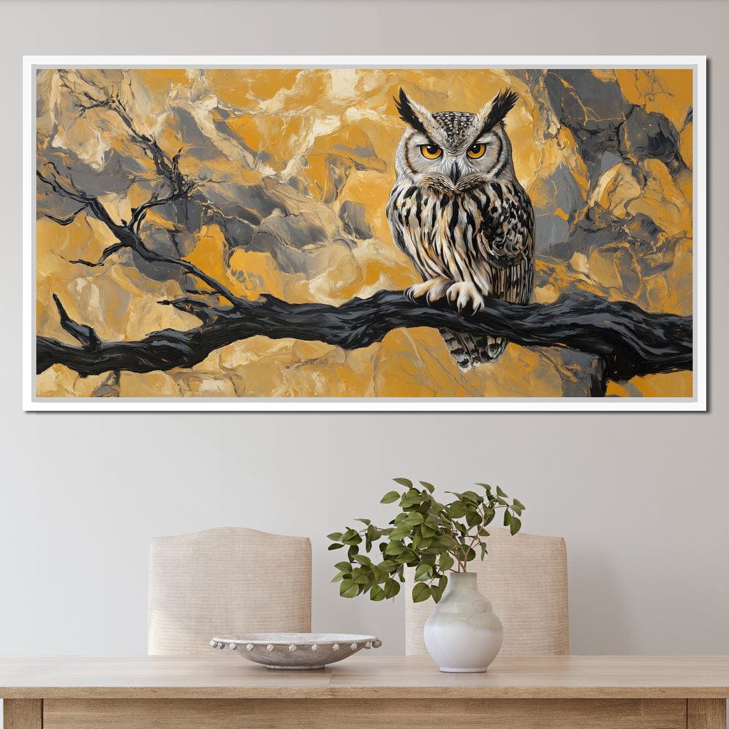 Majestic Owl Essence of Autumn Canvas Wall Art