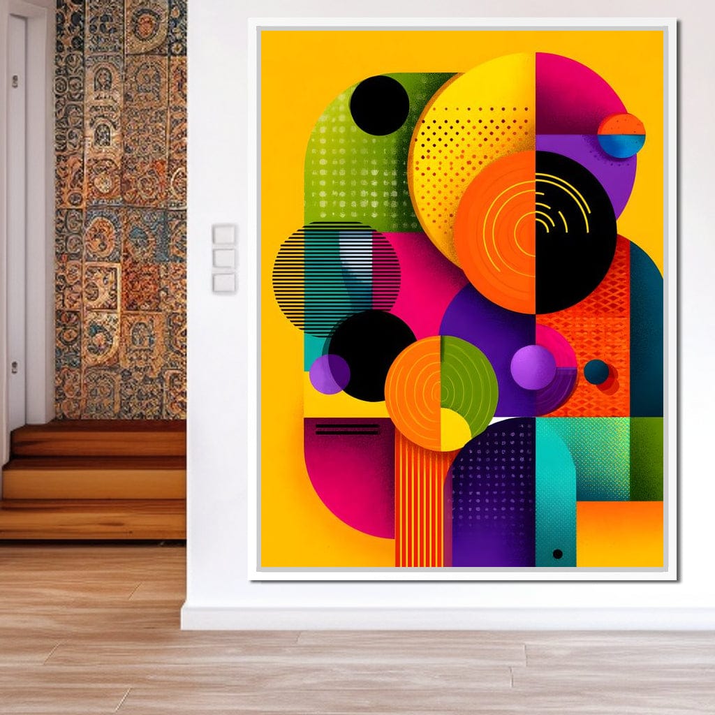 Vivid Geo Orbit Kaleidoscope Canvas Wall Art