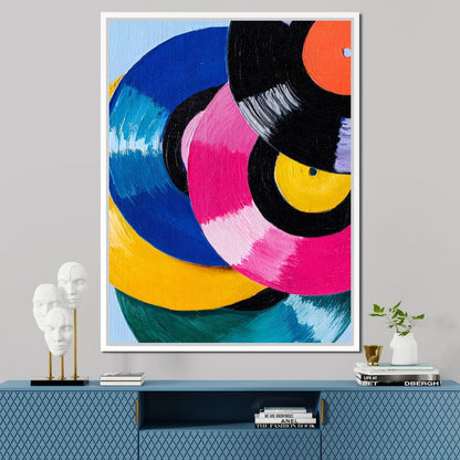 Color Spin Retro Vinyl Rhythm Canvas Wall Art