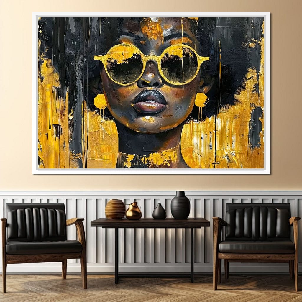 Golden Solitude Statement Canvas Wall Art