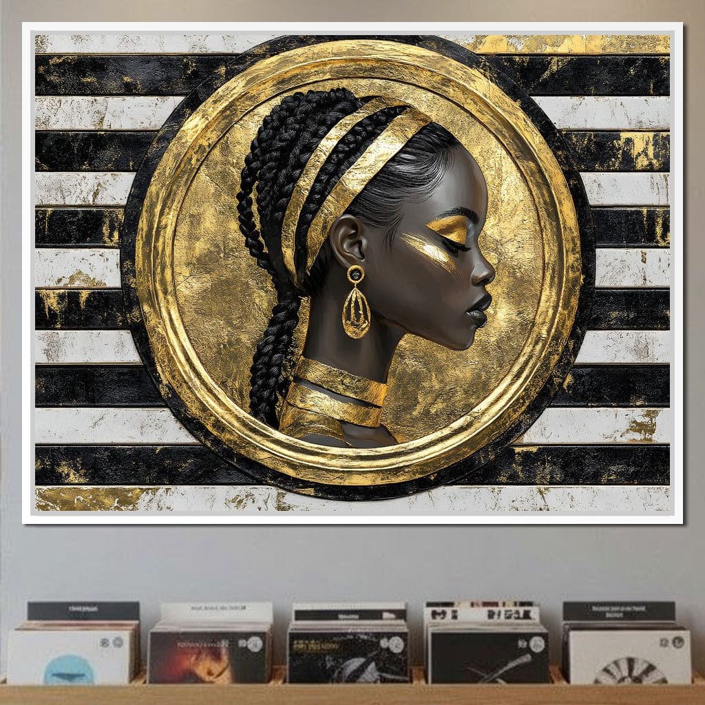 Golden Regal Afro Majesty Canvas Wall Art
