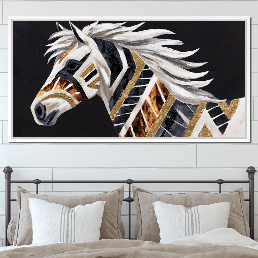 Majestic Mane in Motion Canvas Wall Art