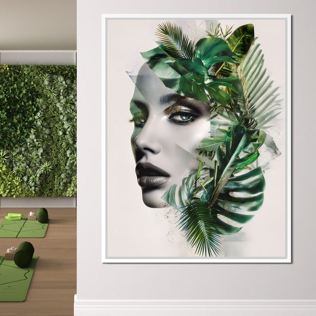 Botanical Muse Fusion Portrait Canvas Wall Art