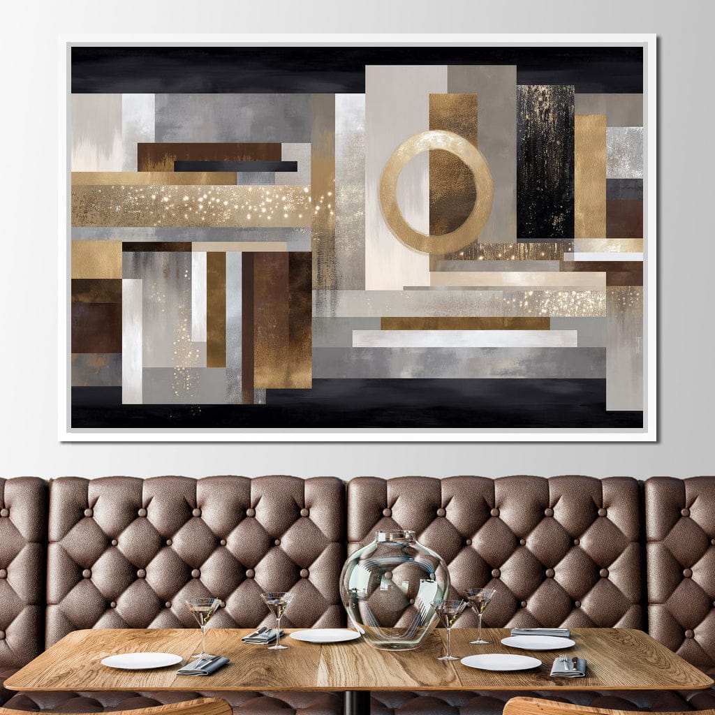 Gilded Geometry Nightfall Canvas Wall Art
