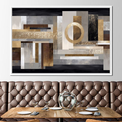 Gilded Geometry Nightfall Canvas Wall Art
