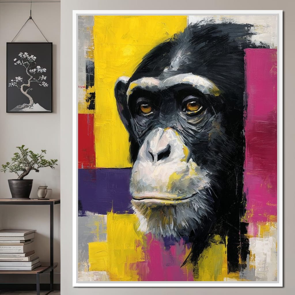 Bold Chimp Portrait Pop Mood Canvas Wall Art