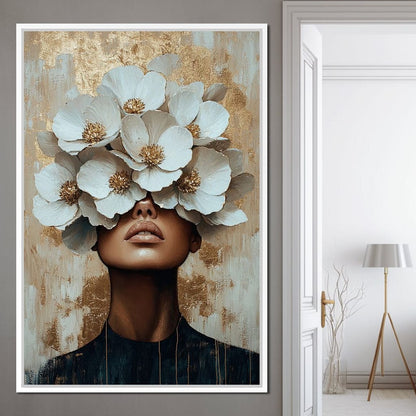Golden Blossoms Enchantment Canvas Wall Art