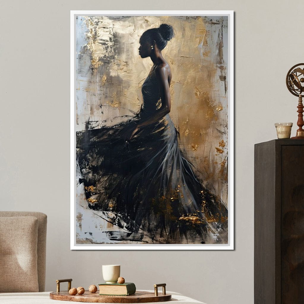 Golden Noir Elegance Canvas Wall Art